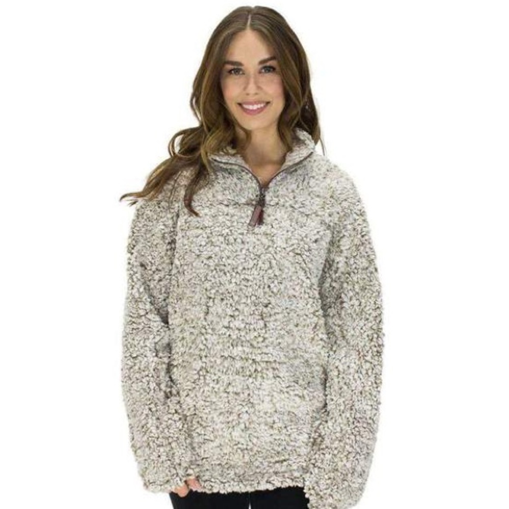 Grey True Grit Fleece Pullover